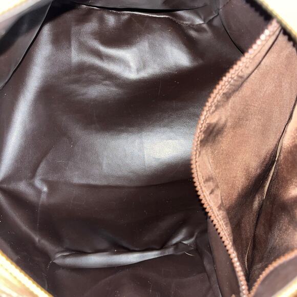 Celine Vintage Macadam Canvas Boston Bag Brown Leather Trim Made In Italy - Picture 11 of 16